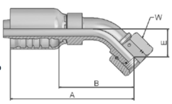 Female Hose End-45 deg 77 BSP 1-1/4Inch c/w o-ring