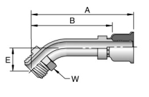 Male Inverted SAE 45° Swivel 45° Elbow