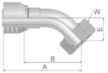 Female Metric 24° Light Swivel 45° Elbow Female Metric 24° Light Swivel 45° Elbow