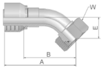 Female Metric 24° Swivel Heavy 45° Elbow