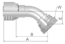 Female BSPP Swivel 45° Elbow (60° Cone) Female BSPP Swivel 45° Elbow (60° Cone)