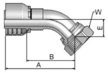 Female JIC 37° SAE45° Dual Flare Swivel Female 45° Elbow Female JIC 37° SAE45° Dual Flare Swivel Female 45° Elbow