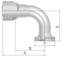 ISO 6162-2 Flange 90° Elbow