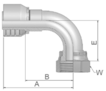 ORFS Female Swivel - 90° Elbow Short Drop ORFS Female Swivel - 90° Elbow Short Drop