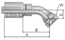 Female JIC 37° Swivel 45° Elbow